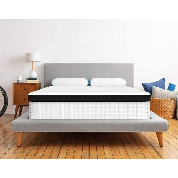 Musser 12 Inch Hybrid Mattress with Comfort Foam and Durable Springs, Full XL, Firm