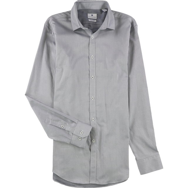 Ryan Seacrest - Camisa de vestir con botones y ajuste delgado para hombre, color blanco, 14,5
