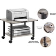 thumbnail image 4 of Leyaoyao 2 Tier Printer Stand, Rolling Printer Table with Locking Wheels, Printer Cart for Under Desk, Home, Office, Rustic Grey, 4 of 6