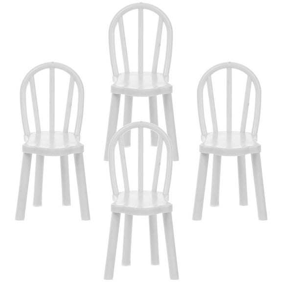 WHAMVOX 4pcs Miniature Furniture Chair Tiny Furniture Model Doll House European Style Mini Chair Plastic Mini Chair Model Doollhouse Prop