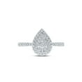 thumbnail image 2 of 10kt White Gold Womens Round Diamond Teardrop Ring 1/3 Cttw, 2 of 4