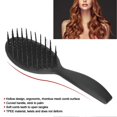 thumbnail image 4 of Massage Comb Hollow Design Curve Non Slip Handle Relieve Head Pressure Avoid Hair Loss Hair Brush for Home BarbershopBlack, 4 of 4