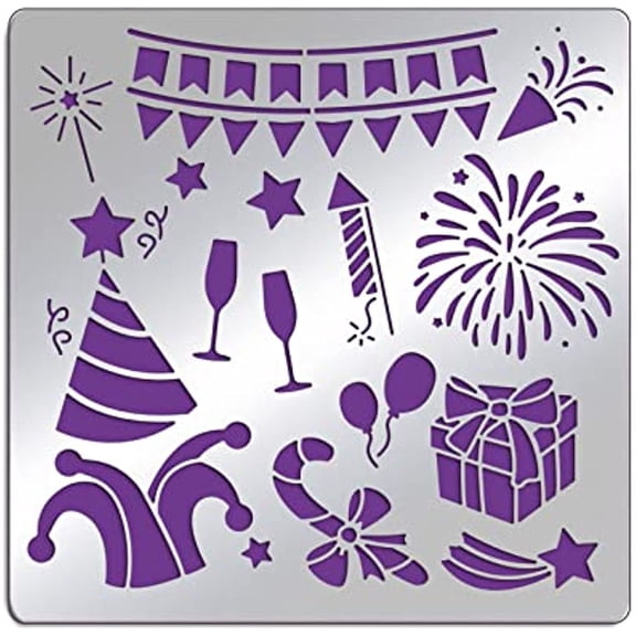 Party Element Metal Journal Stencil Metal Painting Template Stainless Steel Multifunctional Planner Metal Stencils Metal Notebook Stencil for DIY Engraving Painting Scrapbooking