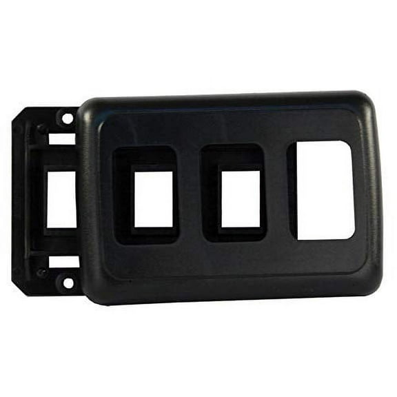 JR Products 12325 Black Triple Switch Base and Face Plate