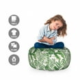 thumbnail image 2 of Hawaiian Colors Storage Toy Bag Chair, Demonstration of Different Island Plantation Monstera Banana Leaves, Stuffed Animal Organizer Washable Bag, Large Size, Green and Coconut, by Ambesonne, 2 of 3