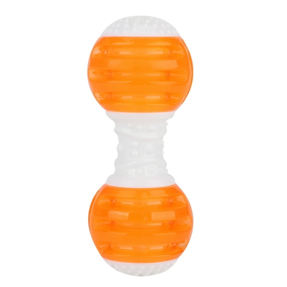 Juguete masticable duradero y resistente a mordeduras para mascotas, con forma de barra, sonido y limpieza de muelas, color naranja