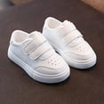thumbnail image 6 of pwidon Toddler Hook and Loop Sneakers Double Strap Easy On Breathable Casual School Shoes Non Slip Flexible Kids Walking Flats White 21, 6 of 9