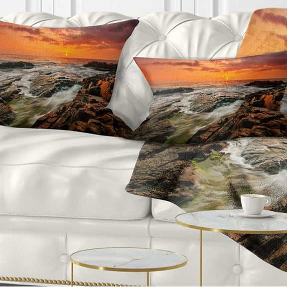 Designart 12" x 20" Multi-color Polyester Throw Pillow