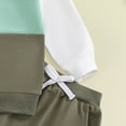 thumbnail image 4 of TOWED22 Toddler Baby Boy Outfits Long Sleeve Contrast Color Sweatshirt Pants Autumn Winter Clothes Set,Green,18-24 M, 4 of 6