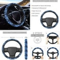 thumbnail image 4 of Uorisanigo Sea Turtle Flower 10 Pack Car Seat Covers Full Set Cars Steering Wheel Cover and Water Cup Coaster Seat Belt Pads Chapstick Holder Soft Decorative Auto Interior Fit Most Car SUV, 4 of 7
