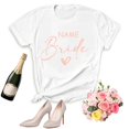 thumbnail image 4 of FYEGRE Women's Plus Size Bride Tee, Short Sleeve Crew Neck Casual T-Shirt, Personalized Wedding Party Shirt for & Bridal Events White L, 4 of 5