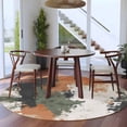 thumbnail image 4 of 6Ft Round Rug, Vintage Sage Green Orange Non-Skid Rubber Backing Large Area Rugs - Living Room Bedroom Home Office, Modern Abstract Art Indoor Floor Mat Carpets Washable Rug, 4 of 9