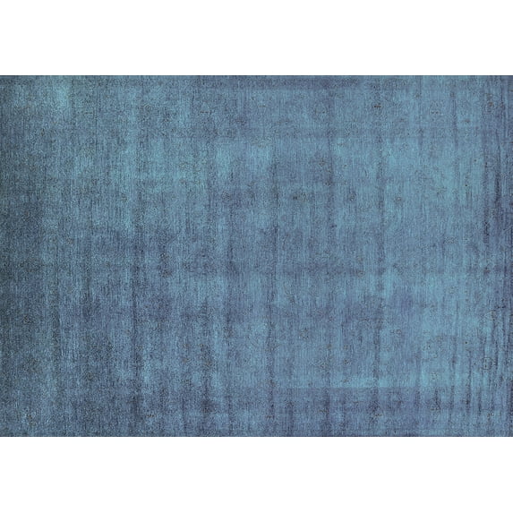 Ahgly Company Indoor Rectangle Oriental Turquoise Blue Industrial Area Rugs, 3' x 5'