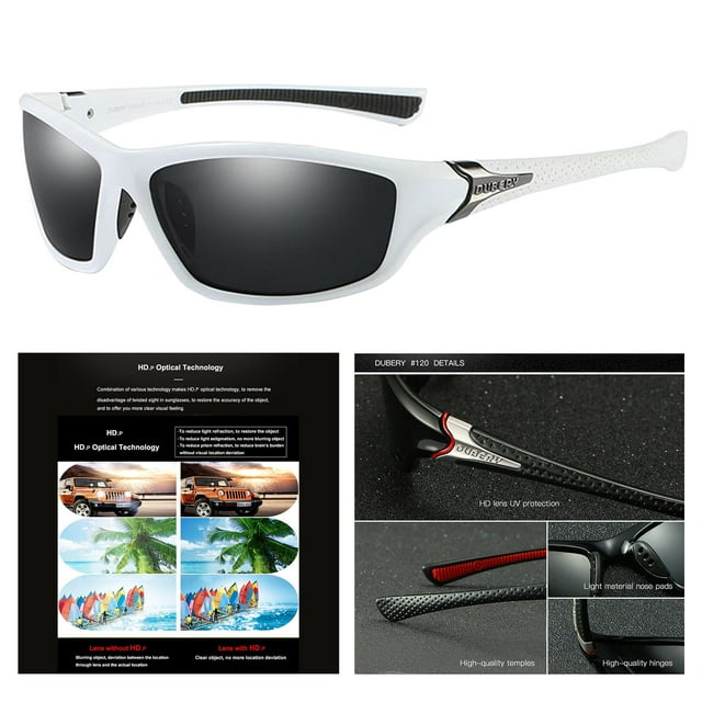 Gafas de ciclismo polarizadas UV400 antiimpacto BLESIY para hombres y mujeres Negro Blanco
