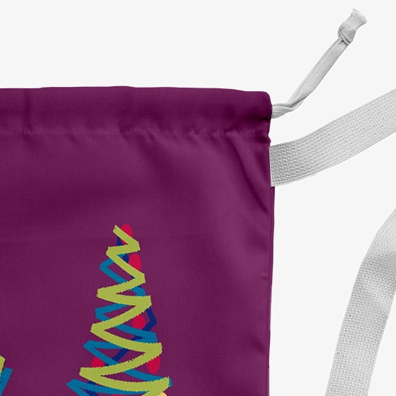 Simply Daisy Canvas O Tannenbaum 18 x 29 in Purple Laundry Bag