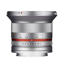 Samyang SY12M-MFT-SIL 12 mm F2.0 Nano Coating System CS Camera Lens for Micro Four Thirds Mount - Silver