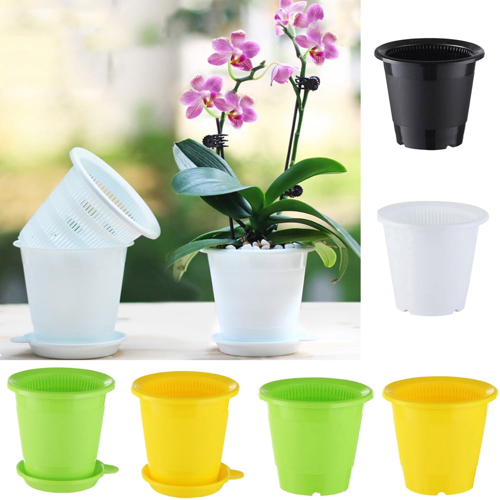 Cheers.US Flower Planters with Holes and Mesh Plastic Round Plant Pot