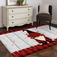 thumbnail image 3 of 2.7'x5' Area Rugs, Red Valentine's Day Indoor Outdoor Area Rug for Living Room Bedroom, Roses Gnomes Love Heart Plaid Vintage Washable Bathroom Rugs Kitchen Floor Carpet Mats Home Decor Aesthetic, 3 of 8