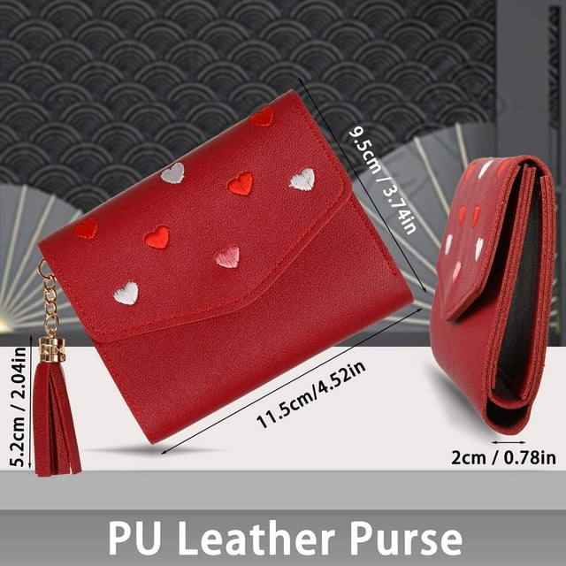 tredstone Elegant Women S Purse With Multiple Card Slots Exquisite Craft Compact Durable Hand Wallet Red 1Set