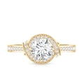 thumbnail image 4 of Lab Created Diamond Circle Engagement Ring with Halo - 0.9 Carat - EF-VS Quality, 18K Yellow Gold, US 7.50, 4 of 8