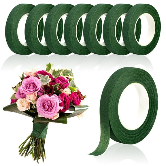 Floral Tape 8 rolls Dark Green Flower Tape for Fresh Floral Crafts  Bouquet Arranging（Each 0.43in×32.8yd）