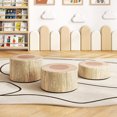 thumbnail image 4 of Gymax 3 PCS Tree Stump Stool Set w/Wood Printing Nature Decoration & Different Height Natural, 4 of 10