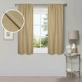thumbnail image 2 of Superior Linen Blackout Curtains Set of 2, Rod Pocket Curtain Panel Pair, Ivory, 26"W x 63"L, 2 of 8