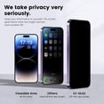 thumbnail image 3 of 4 Pack Privacy Screen Protector for iPhone 14 Pro Max[6.7 inches] With 2 Pack Camera Lens Protector, [Drop Protection] 9H Hardness Scratch Resistant Tempered Glass Film, Easy to install, 3 of 3