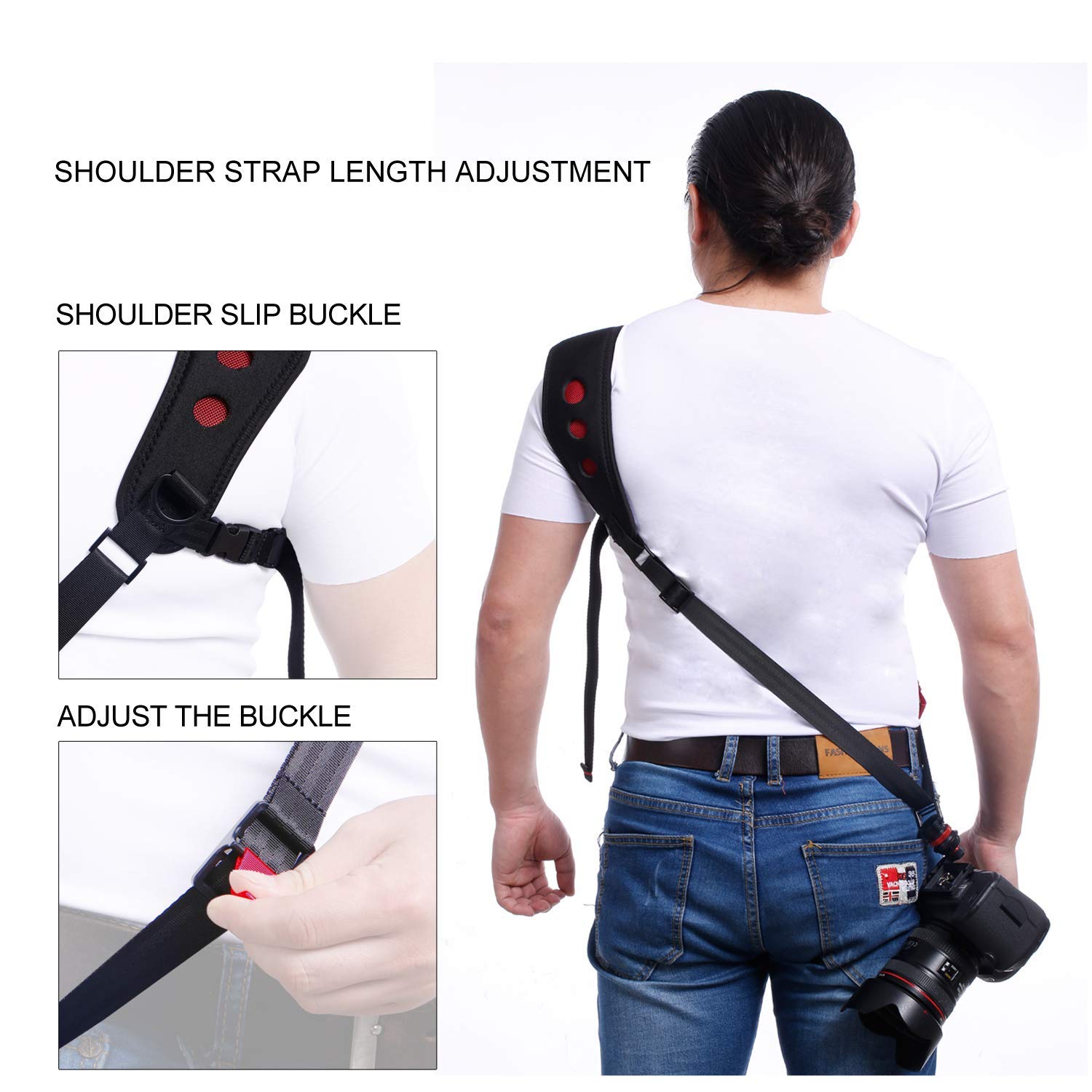 RAPID FIRE QUICK RELEASE SHOULDER NECK STRAP FOR DSLR CAMERAS