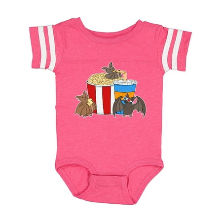 

Inktastic Movie Loving Bats with Popcorn and Soda Gift Baby Boy or Baby Girl Bodysuit