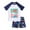 White, variant on Hienoo Big Boys 2PCS Swimsuit Shark Print Short Sleeve Rash Guard Shorts Bathing Suit