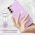 thumbnail image 2 of Bling Phone Case for Samsung Galaxy S21 FE 5g Case Clear Glitter Sparkle, Cute Pink Samsung S21 FE Case Silicone Slim Transparent Cover Soft Shockproof(Purple), 2 of 14