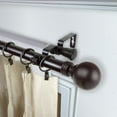 thumbnail image 2 of 1" Dia Adjustable 28"-48" Double Curtain Rod with Amirah Finials - Mahogany,(100-01-286-D), 2 of 3