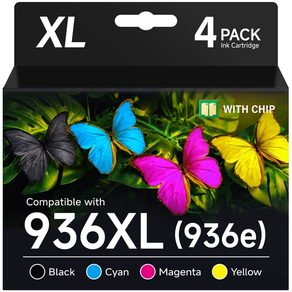 936XL Ink Cartridge Compatible for HP 936 936XL Ink Cartridges for HP Officejet Pro 9125e 9120e 9130e 9135e 9122e 9128e 9110b 9120b 9130b 9730e (4-Pack)