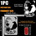 thumbnail image 2 of Crow Flower Corner Stencil for Painting 8.3x11.7inch Reusable Flower Pattern Corner Template Raven Moon Border Painting Stencil Plastic PET Animal Theme Drawing Template for DIY Crafts, 2 of 7
