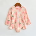 thumbnail image 2 of Girls Rompers Summer Long Sleeve Cartoon Prints Onesie Romper Jumpsuit Rash Guard Outfit Pink Infant Boy Clothes, 2 of 7
