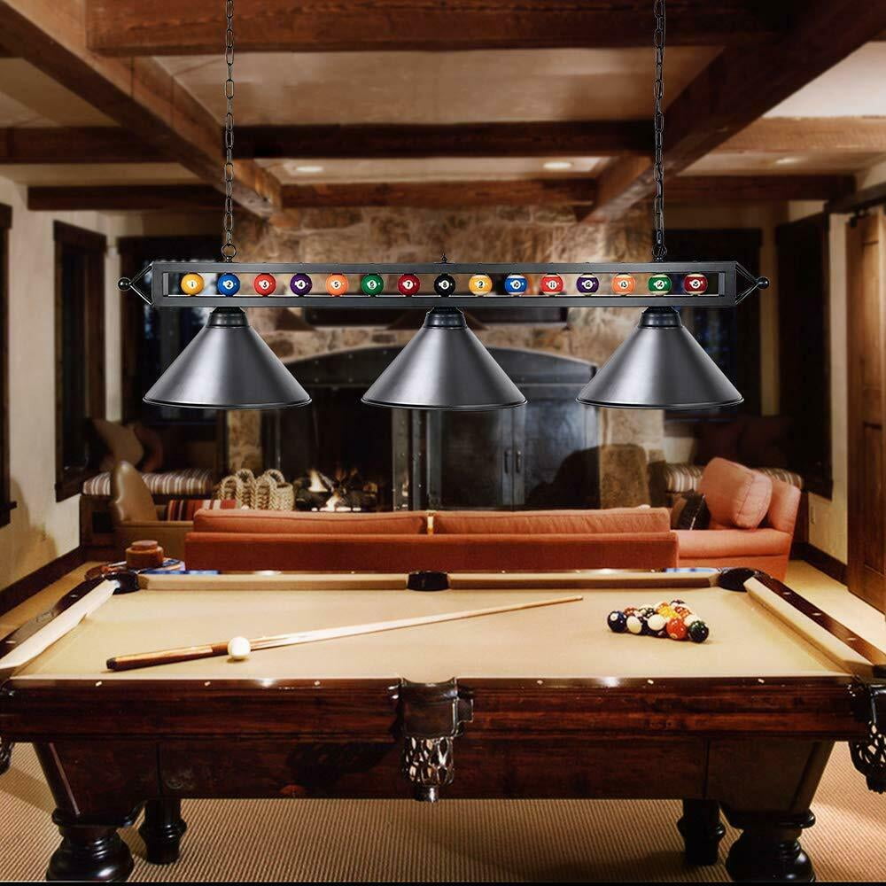 Wellmet Billiard 3 Lights Hanging, Antique Brass Pool Table Lights