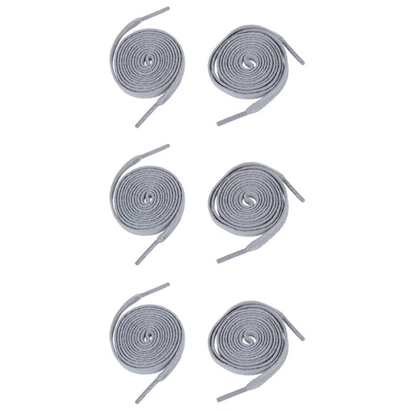 Trainers Plastic Tips 52.4 Long Grey Flat Wide Shoe Laces Strings 6Pcs