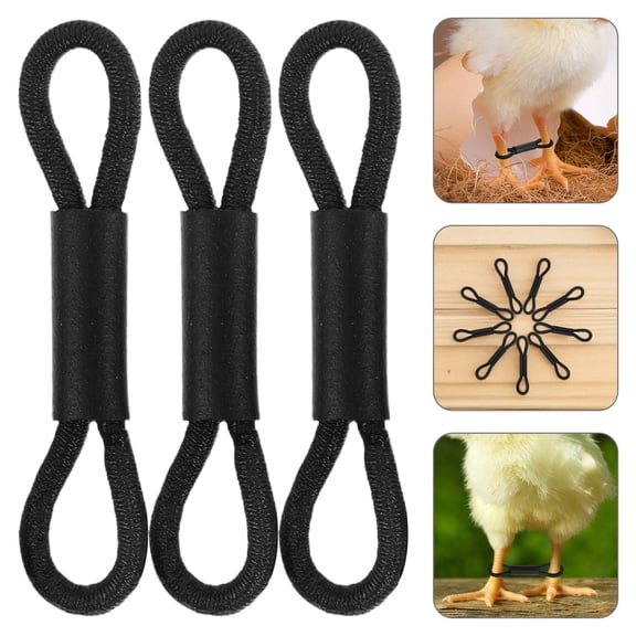 BESTYASH 100PCS Black Adjustable Chicken Leg Bands for Chick Support, Spraddle Leg Brace, Poultry Identification Tags