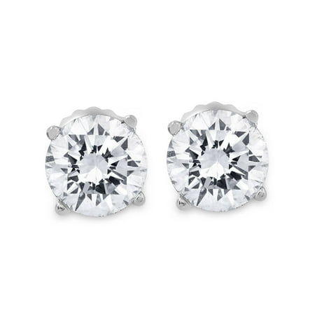 backs screw diamond gold 1ct 14k stud earrings round