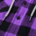 thumbnail image 4 of LYSMORA Mens Plaid Button Down Hooded Shirt Long Sleeve Chest Pocket Casual Outdoor Hoodie Shacket, 4 of 5