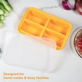 thumbnail image 2 of Silicone Freezer Tray for Soup Ice Cubes,1-Cup Freezing Tray with Lid for Meal Prep,Rice,Broth,Sauce,Leftovers. Makes 4 Perfect 1 Cup Portions. Oven & Dishwasher-Safe, 2 of 9