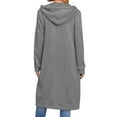 thumbnail image 3 of LYXSSBYX Sweatshirts for Women Zipper Front Women Casual Solid Long Sleeve Zipper Pocket Shirt Hooded Sweatshirt Tops, 3 of 5