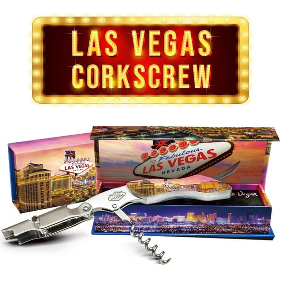 Wine Bottle Supplies (WBS) Premium Las Vegas Stainless Steel Corkscrew with Decorative Magnetic Box