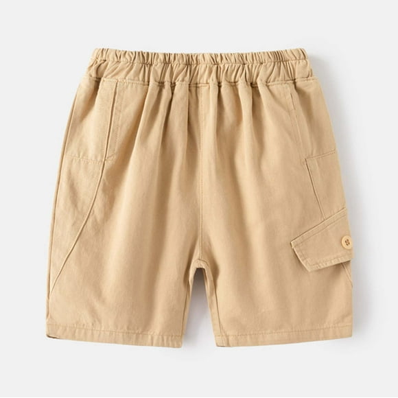 Kids Military Style Elastic Waist Utility Shorts Boys Activewear Travel Shorts Kids Shorts 3-4 Years