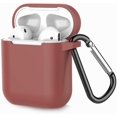 thumbnail image 1 of Coffea Protective Silicone Case with Keychain for AirPods 1 & 2 (Front LED Not Visible) (Brown), 1 of 7
