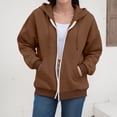 thumbnail image 4 of Akiihool Lightweight Zip Up Women Womens Zip Up Hoodies Fleece Jackets Oversized Sweatshirts Fall Fashion Outfits 2026 Sweaters Winter Clothes Khaki,L, 4 of 8