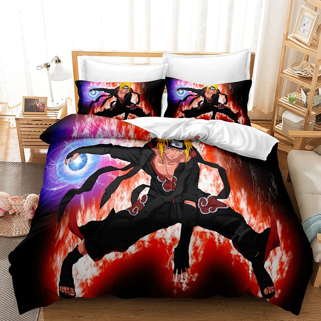 3PCS New Anime Naruto Bedding Bed Set Twin Full Queen King Size Itachi