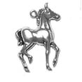thumbnail image 1 of Sterling Silver 24" .8mm Box Chain Small Walking Full Body Colt Horse Pendant Necklace, 1 of 2