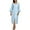 Light Blue, variant on Women's 100% Cotton Robe Lightweight 3/4 Sleeve Zipper Robes Soft Knee Length Bathrobe Breathable Loungewear Housecoat(Olive Green,L)